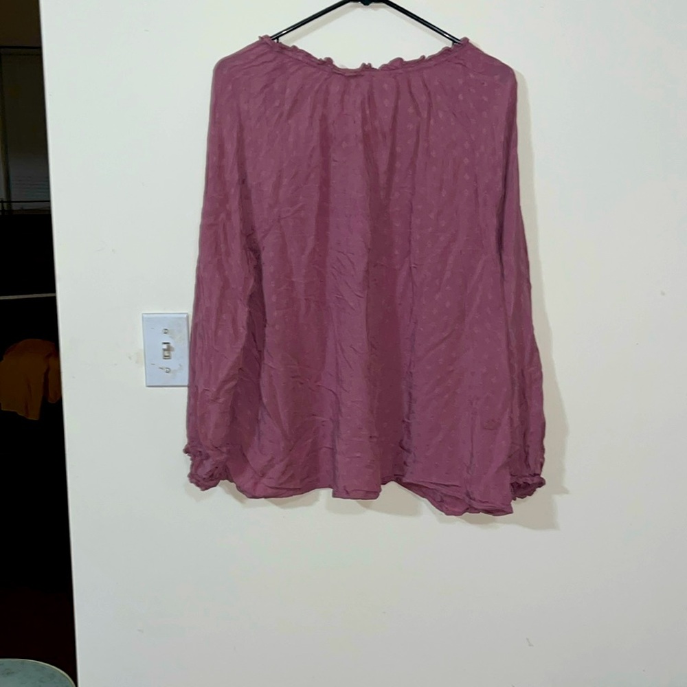 Beautiful Old Navy Women’s Embroidered Rose Pink Long Sleeve Blouse - Picture 6 of 6